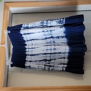 Blue/White Tye Dye Cotton Skirt